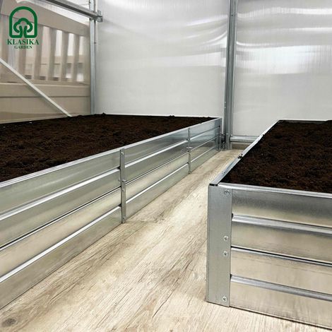 Kit orti rialzati KLASIKA P9575.6 per serra larga 3 m e lunga 6 m – 17 cassoni, altezza 20 cm, ca. 10,92 m² (1/5)