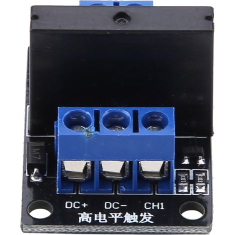 Module relais statique à déclenchement haut niveau 1 canal 5/12 V CC, sortie 250 V CA 2 A avec fusible (12 V) (1/5)