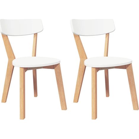 vidaXL Sedie da Pranzo 2 pz in Legno Massello di Hevea (1/5)