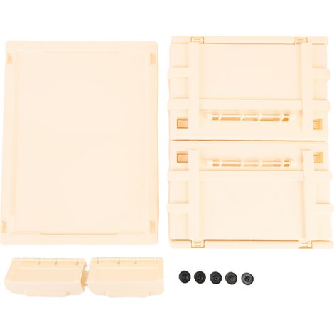 Boîte de Rangement Pliable 20L Beige PP avec Roues et Couvercle Empilable Organisateur pour Chambre Salon Bureau Garage (1/5)
