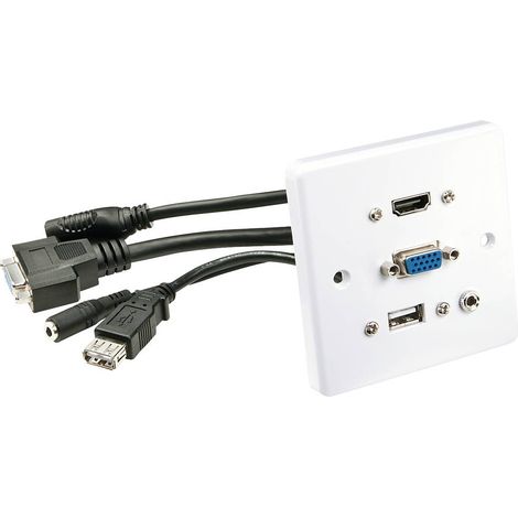LINDY 60220 HDMI / VGA / USB / Jack Adaptateur [1x HDMI®, VGA, USB-A, Jack femelle 3.5 mm - 1x HDMI® (1/4)