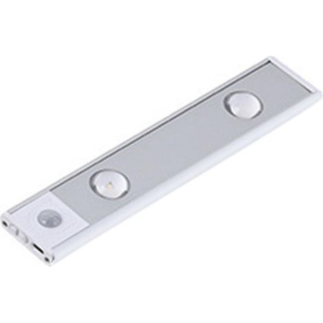 Intelligente LED-Lampe mit Bewegungssensor, wiederaufladbar, für Lampenschränke, 20 cm, silberfarben
