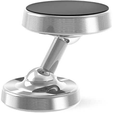 Support de téléphone pour salle de sport Aimants intégrés, rotation à 360° Usage professionnel Compatible avec la navigation GPS en voiture (Argent) (1/5)
