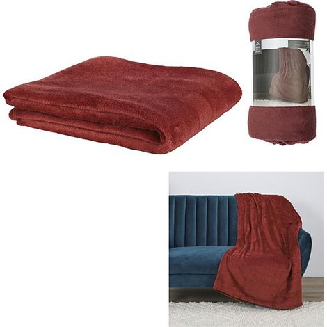 Plaid Microfibre "vienne" 125x150cm Bordeaux (1/4)