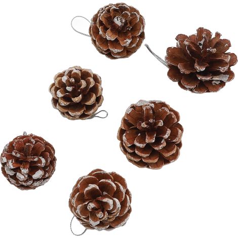 48 pommes de pin décoratives de Noël avec ficelle, style rustique, pour décorations d'automne et loisirs créatifs. (1/5)