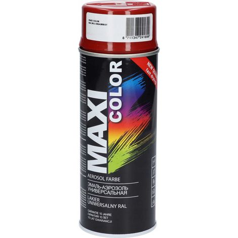 Vernis acrylique RAL 3011 rouge foncé brillant maxi couleur 400 ml en spray motip (1/3)