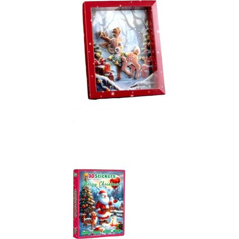 Cornice natalizia 3D con renne - Kit decorativo fai da te per bambini e adulti (1/5)