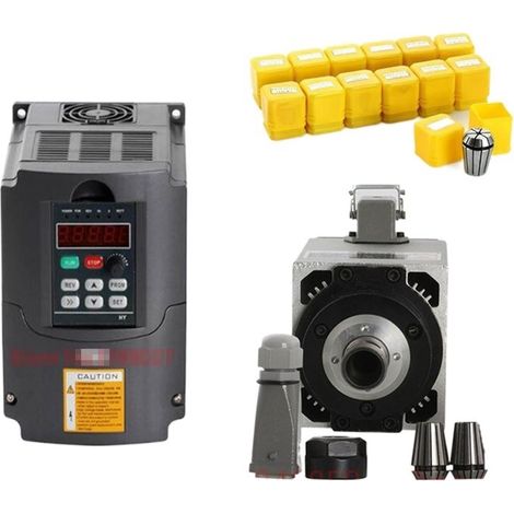 Kit de Moteur de Broche sans balais CNC 3kw Broche refroidie à l'air 4 roulements CNC Moteur 3.0kw VFD/Contricteur de la Vitesse de fréquence Variable de variateur de variateur + 13 pcs ER20 (1/5)