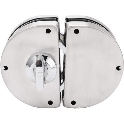 Serrure de porte en verre haute sécurité, installation simple, robuste et à friction élevée, sans cadre, avec 3 clés, pour bureau et maison. (1/5)