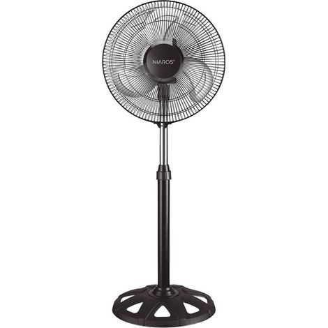 Ventilateur de sol en métal Vicari (moteur 37 W AC 230 V) Ø 34 cm, hauteur réglable, noir