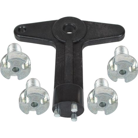 Opel Agila A Astra F G Classic Calibra Corsa B C Kadett E Omega A B Senator B Tigra A Vectra A B Zafira A Schlüssel + 4 Schrauben für Radkappen SET KURZE VERSION 18 MM