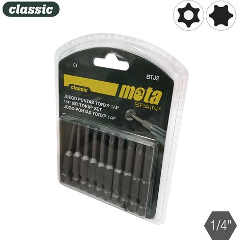 Jeu d'embouts inviolables Torx x 50 mm 10 unités btj2 MOTA (1/2)