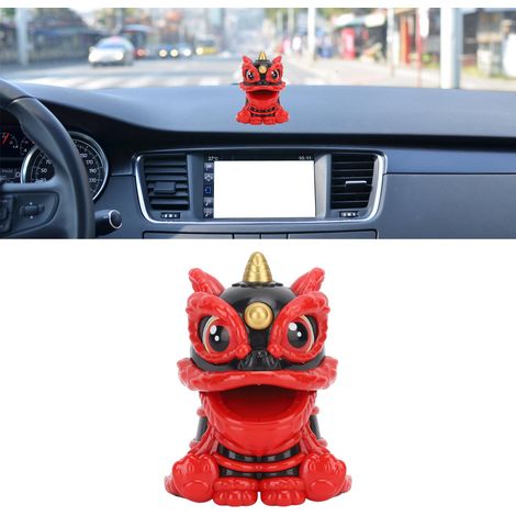 Décoration Lion Solaire Automatique Nodding Lion Ornement à Attirer Fortune pour Dashboard Voiture Maison Table - Plastique Noir (1/5)