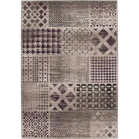 Tappeto moderno Funky 2029 in argento a pelo corto (1/4)