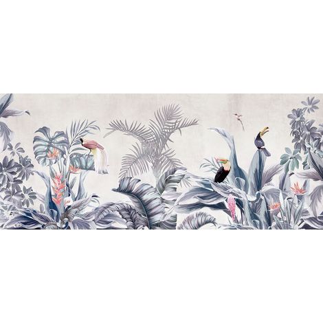 Papier peint panoramique - Forêt Tropicale Oiseaux - 130 cm x 55 cm (1/2)