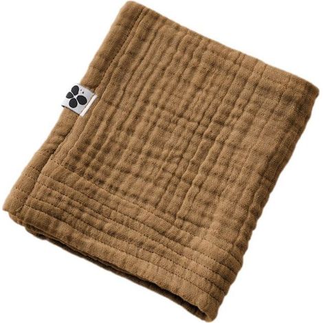 Serviette invité - L'EFFET PAPILLON - Gaïa Camel - Gaze de coton - 30x50 cm - 220 g/m² (4 épaisseurs) (1/5)