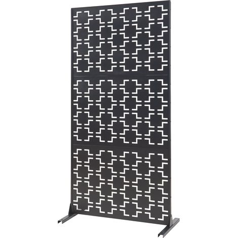 Parete divisoria in acciaio 200 x 100 x 50 cm nera 030009267