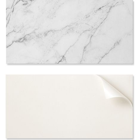 Paquete de baldosas de vinilo para suelo, m谩rmol blanco elegante, 10x40x20 cm.