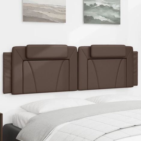 Coussin de tête de lit 180 cm marron en similicuir avec mousse - PANGIVO (1/5)