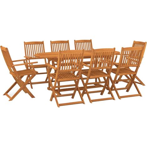 Maison Exclusive - Set da Pranzo da Giardino 9pz 180x90x75cm Legno Massello Acacia