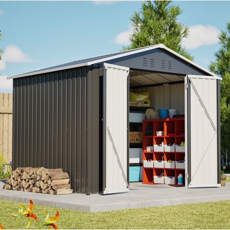 Caseta de jardín metálica con puerta corredera OKMYHOME (1/5)