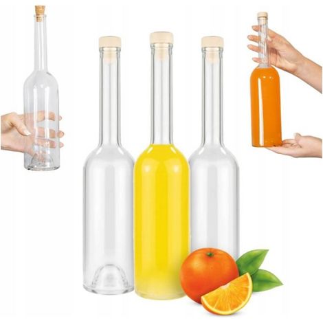 Bouteille En Verre - 500 Ml - Bouchon Liège - Pour Liqueurs Et Vin - Lot De 5 (1/5)