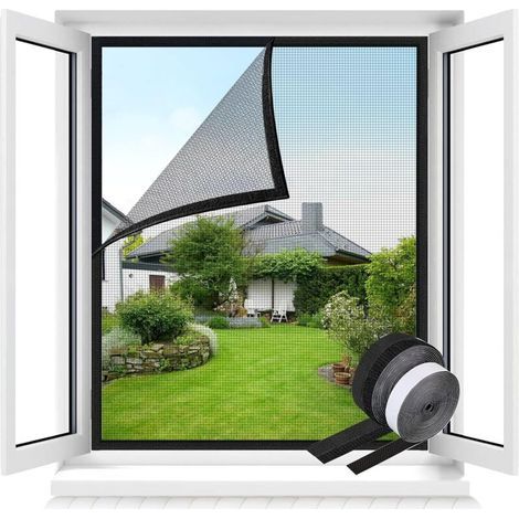 Fenster-Moskitonetz mit Klettverschluss, transparentes Moskitonetz, einfach zu montierendes Fiberglas-Moskitonetz (1/5)