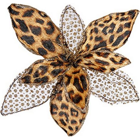 Dekorative Blume Krist+ Weihnachten Leopard