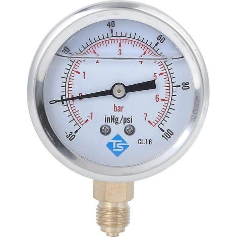 TS PGGZ604-7bar 1/4BSP Y60 Professionelles Radialmanometer zur Druckmessung
