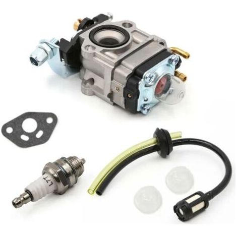 Carburateur pour débroussailleuse Alko BC410 BC 4125 4535, kit carburateur comprenant bougie d'allumage, filtre à carburant et durite.-AquaForge (1/4)