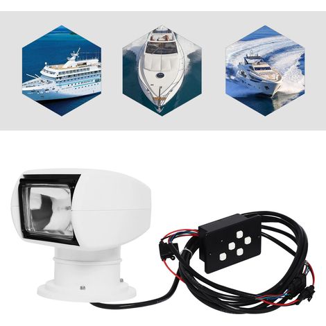Faro marino de 12V 100W 360° con control remoto Omnibearing-multiángulo para yates, barcos de pesca, luces de trabajo náuticas