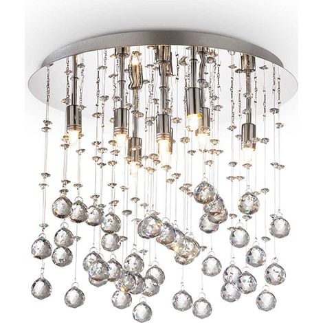 Plafoniera Contemporanea Moonlight Metallo-Cristallo Oro 8 Luci G9 3W 3000K (1/2)