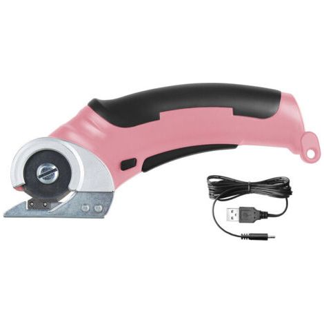 Ciseaux Couture Tissu 4.2V, Cutter Rotatif Électrique avec Batterie Intégrée, Puissant pour Tissu, Carton, Tapis, Cuir et Feutre, rose (1/4)
