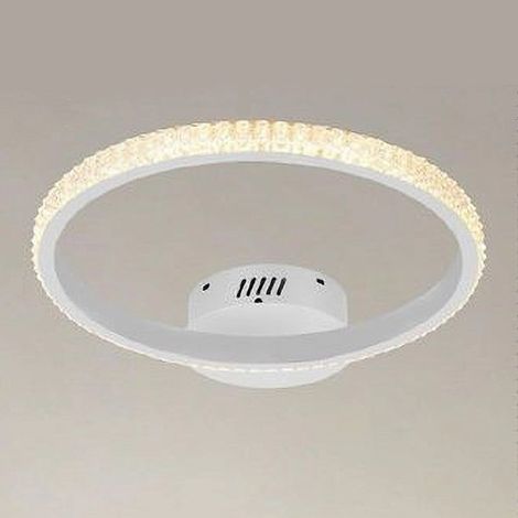 TrAdE Shop Traesio - Plafoniera Led 28w Bianco Cerchio Effetto Cristallo Luce Calda Naturale Fredda 31746 - (1/3)