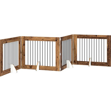 vidaXL Puerta para perros plegable con soportes 4 uds. 401 cm (1/2)