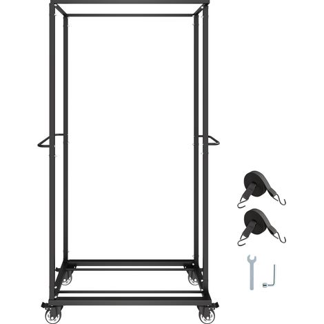 Mophorn Carrello Porta Sedie Pieghevole, Capacità 227 kg, Struttura Robusta per 60 Sedie, Supporto in Metallo con Ruote Girevoli e Bloccabili per Eventi, Feste, Hotel, Finitura Nero Opaco