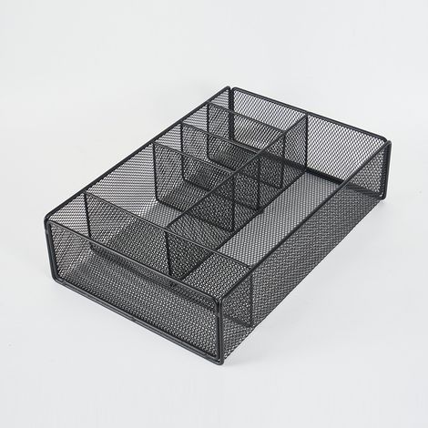 Schreibtisch-Schubladen-Organizer für Büroorganisation – Metallgeflecht – Bürozubehör und -bedarf (schwarz) (1/4)