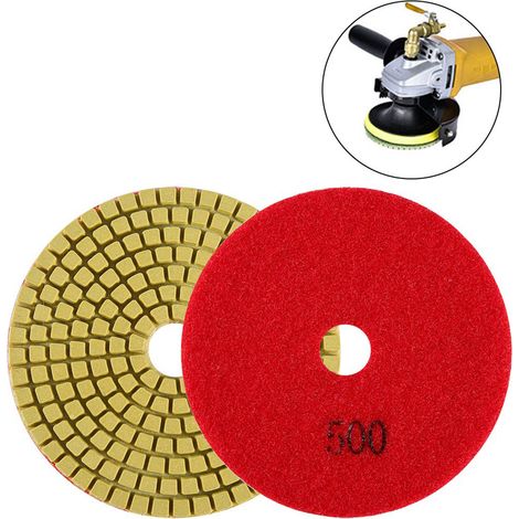 Disque de polissage diamanté à eau de 100 mm (4") pour granit, marbre et pierre (granularité 500) (1/5)