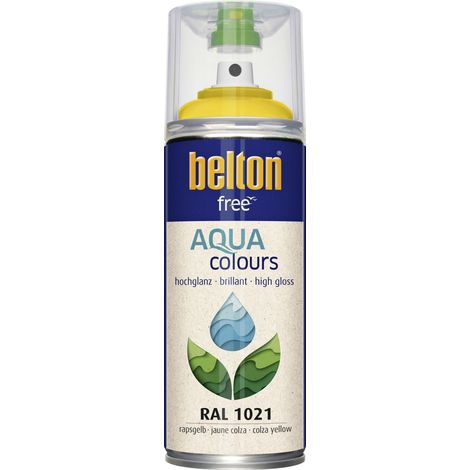 belton free Lackspray AQUAcolours 400 ml rapsgelb hochglanz Wasserlack