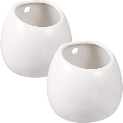 Weiße Keramik Pflanztöpfe mit minimalistischer eleganter