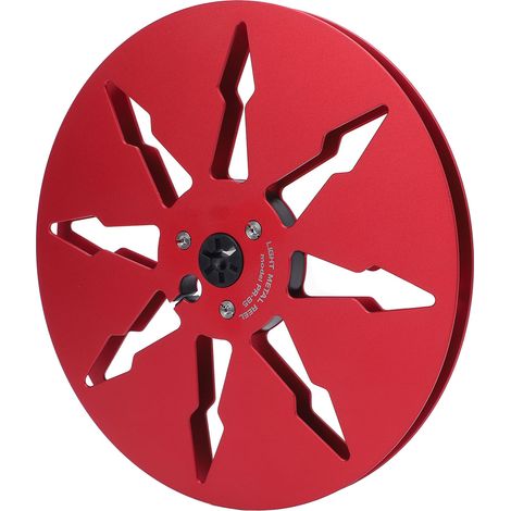 Bobine de bande magnétique vide 1/4" (7 pouces) en alliage d'aluminium, à 8 trous, pour magnétophones à bobines ReVox et Studer, rouge. (1/5)