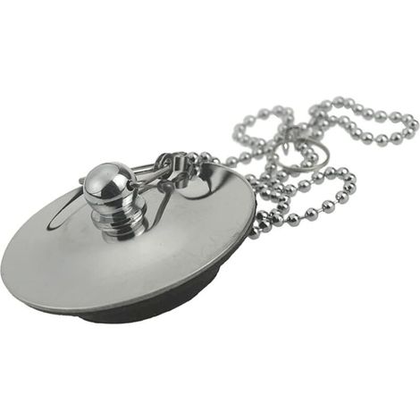 Bouchon d'Évier avec Chaîne Bouchon Antirouille pour Baignoire Bouchon de Vidange avec Anneau en Caoutchouc Bouchon de Couvercle de Vidange Baignoire pour Évier Baignoire Lavabo Drainer (40mm à 60mm)