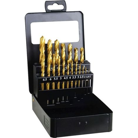 Coffret de forets HSS titane 1-10 mm. 19 unités - Coffret de forets HSS titane 1-10 mm. 19 unités