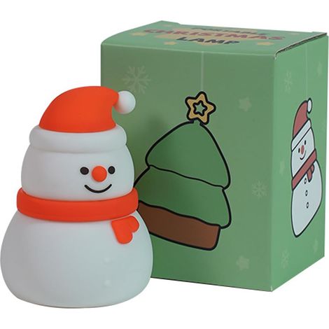 Veilleuses de Noël en silicone en forme de bonhomme neige équipées d'une corde suspension pour sapin/coffre Noël équipées d'une corde suspension veilleuse bonhomme neige, (1/5)