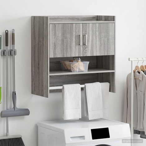 Étagère murale rectangulaire en bois d’ingénierie Sonoma gris 80 x 36 x 80 cm - PANGIVO (1/5)