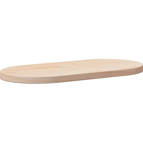 Tischplatte 90x45x2,5 cm Massivholz Kiefer Oval