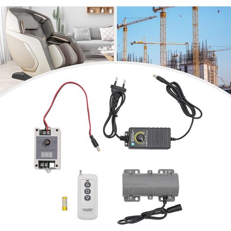 Moteur de vibration CC 12 V, mini moteur de vibration 0-3800 tr/min double moteur électrique excentrique avec régulateur de vitesse pour lit de massage et chaise et machines industrielles (1/5)