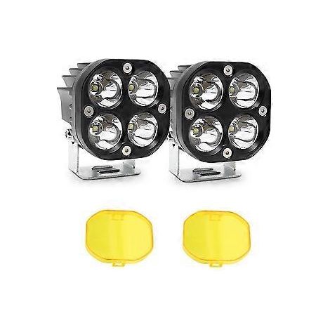 3-Zoll-LED-Arbeitsscheinwerfer mit bernsteinfarbener Linsenabdeckung, Nebelscheinwerfer, Fahrleuchte für Auto, Motorrad, ATV, UTV, LKW, Traktor