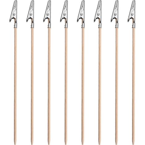 Lot de 100 pinces crocodiles en bambou pour bricolage-17.00X0.80X0.50CM (1/4)
