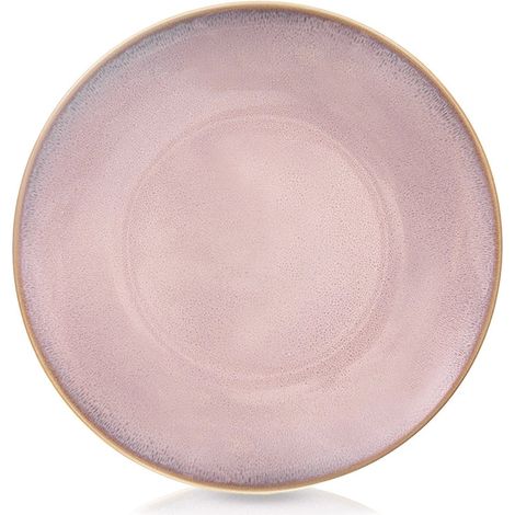 Assiette plate en céramique rose, 27 cm, compatible lave-vaisselle